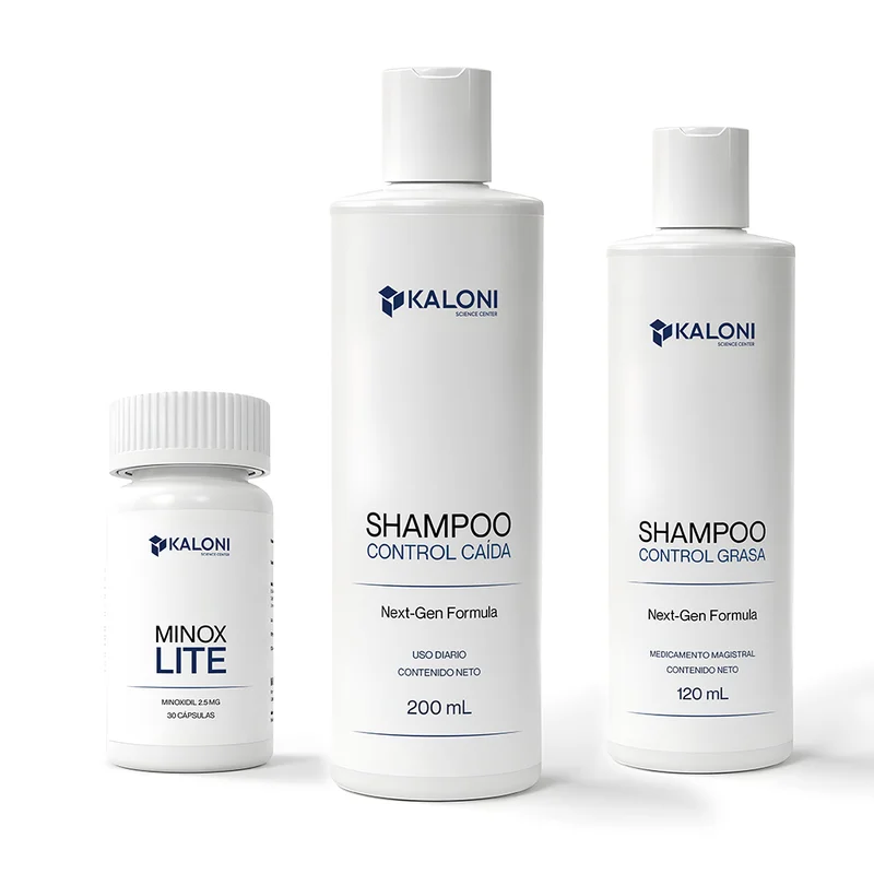 Productos Kaloni: Minox Lite, Shampoo Control Caída y Shampoo Control Grasa