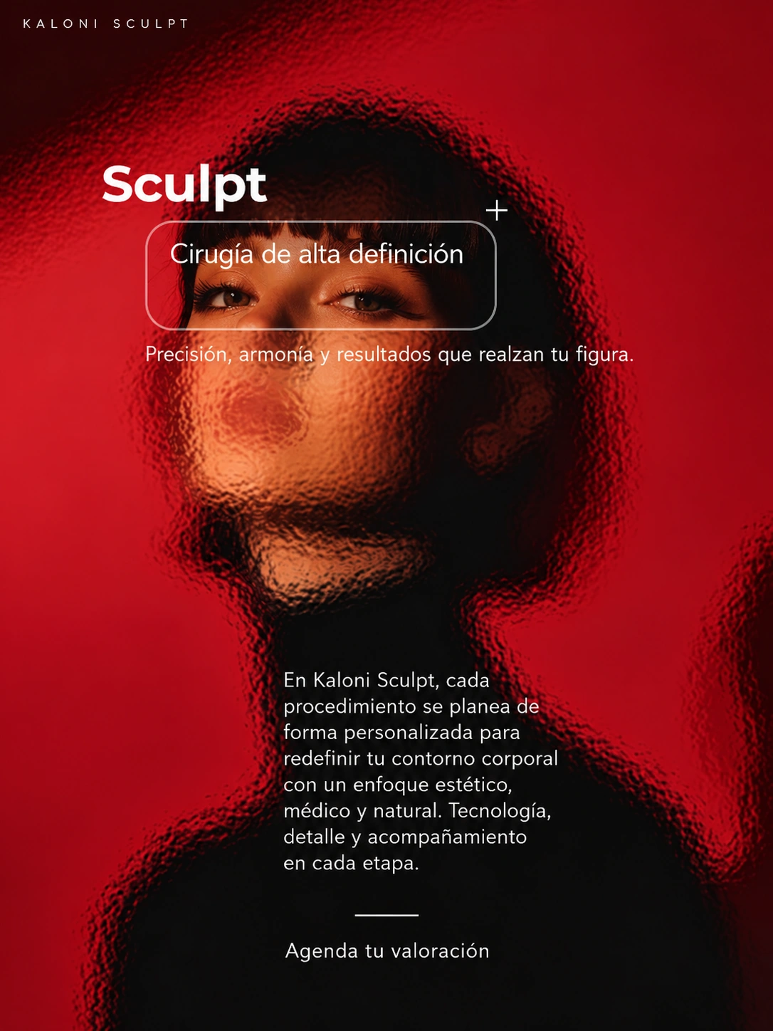 Campaña Sculpt, Cirugía de alta definición, sobre un retrato rojo.
